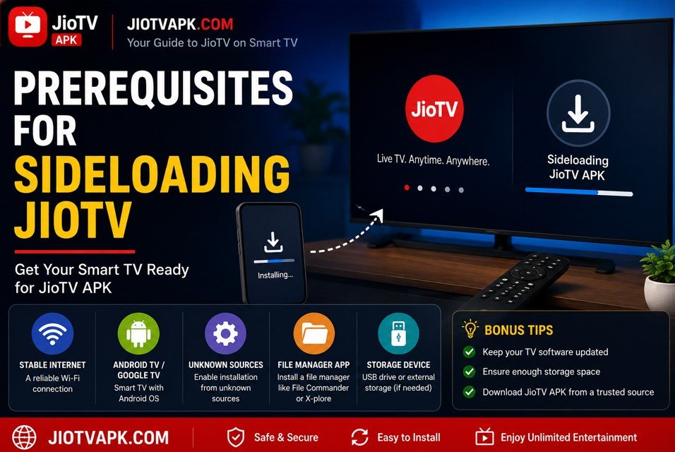 Prerequisites for Sideloading JioTV